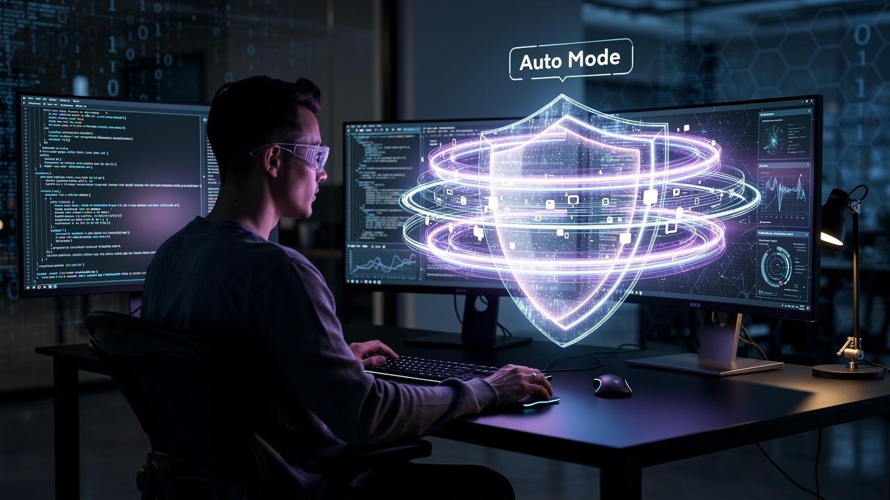 claude code wchodzi w tryb automatyczny jak auto mode ma pogodzic szybkosc z bez