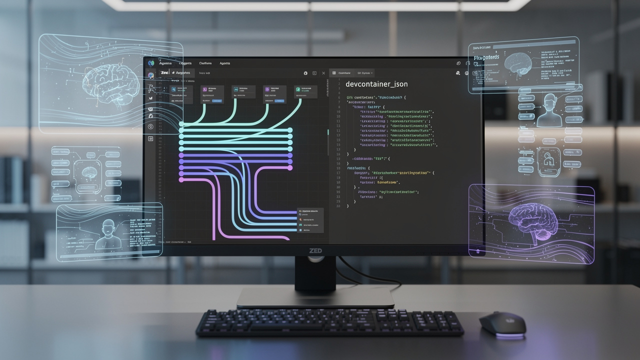 Zed w wersji 0.231.1 wprowadza natywne Devcontainers, Git Graph i usprawnienia AI